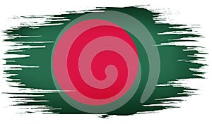 colorful hand-drawn brush strokes painted national country flag of Bangladesh. template for banner, card, advertising , ads, TV