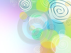 Colorful Hand Drawn Circles Soft Background