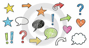 Colorful Hand-Drawn Graphic Elements