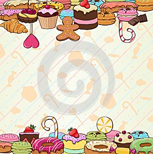 Colorful Hand Drawn Pastry Background