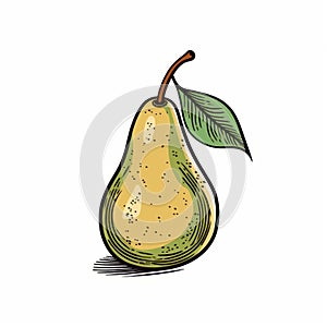 Colorful Hand Drawn Pear Illustration With Social Commentary
