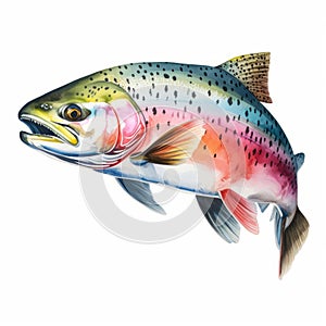 Colorful Hand-drawn Rainbow Trout Art In Artgerm Style