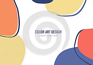 Colorful hand drawn of various shapes and doodle objects. Abstract modern trendy template. Vector