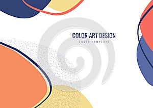 Colorful hand drawn of various shapes and doodle objects. Abstract modern trendy template. Vector