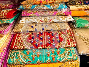 Colorful Hand Embroidery on Fabric By Indian Artists