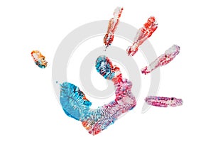 Colorful hand painted isolated