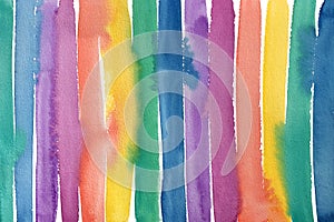 Rainbows Stripes Hand Painted Watercolor Pattern photo