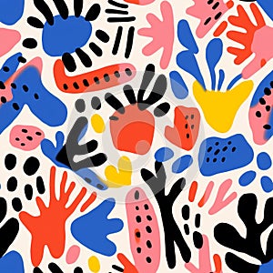 Colorful Geometric Shapes: A Whimsical Video Art Pattern By Matisse photo