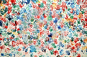 Colorful hand prints