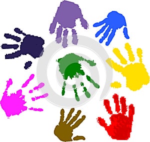 Colorful hand prints