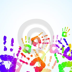 Colorful Hand Prints Background