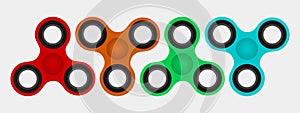 Colorful Hand spinner flat vector illustration.