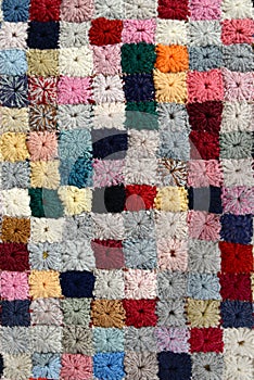 Colorful handcrafted patchwork quilt