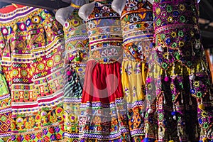 Colorful handicrafts for sale in Law Garden. Ahmedabad