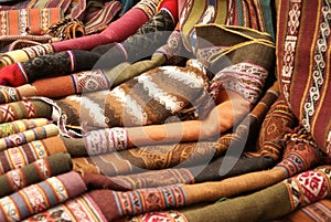 Colorful handmade blankets & tablecloths,