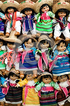 Colorful handmade dolls