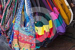 Colorful handmade fabric bag