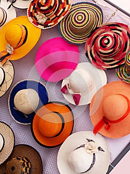 Colorful Handmade Panama Hats, Ecuador photo