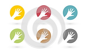 Colorful hands in circle icon