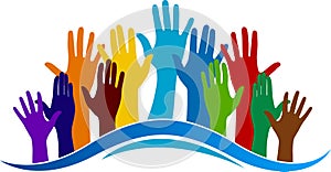 Colorful hands logo