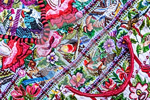Colorful handwoven Guatemalan blouses called huipiles photo