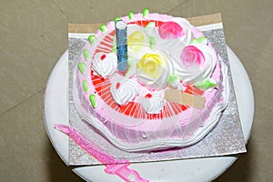 Colorful happy birthday cake design