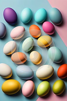 Colorful happy easter eggs pattern design Generative AI
