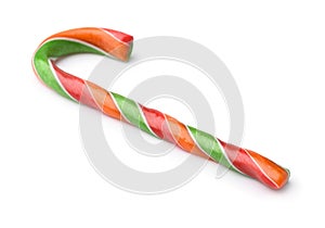 Colorful hard striped candy cane