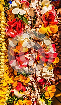 Colorful Hawaiian Artificial Leis Waikiki Honolulu Hawaii