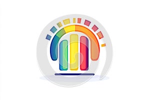 A colorful headphone icon on a white background, perfect for technology or music related projects