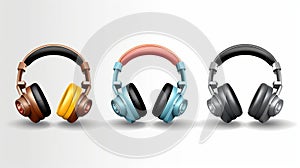 Colorful Headphones With Realistic Details And Symbolist Themes photo