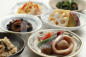 Healthy Japanese side dishes photo