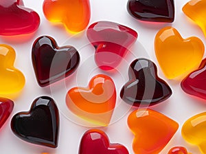 Colorful heart candy on a white background