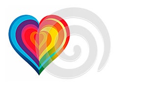 Rainbow Heart. Pride Month Themed Illustration. Generative AI. photo