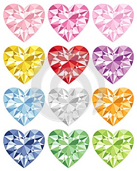 Colorful heart diamond