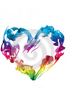 Colorful heart ink