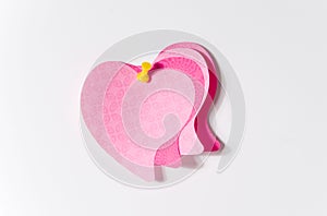 Colorful heart shaped post it papers