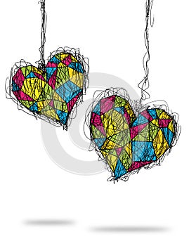 Colorful heart sketch