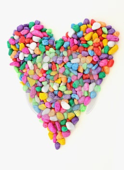 Colorful heart from stones.