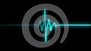 Colorful heartbeat rate and pulse on black screen, seamless and loop motion animate footage