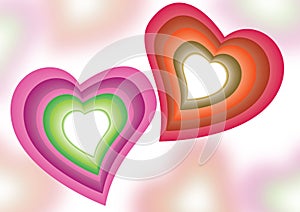 Colorful hearts background