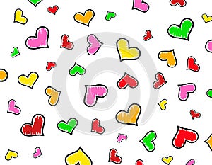Colorful Hearts background / texture