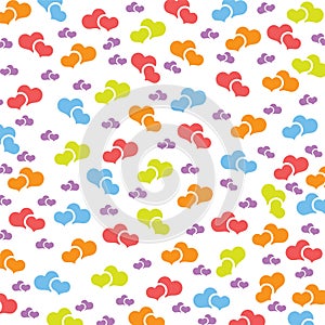 Colorful Hearts Background.