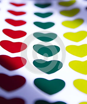 Colorful hearts