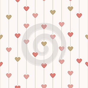 Colorful Hearts strips seamless pattern