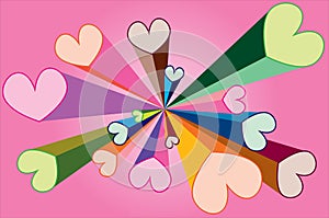 Colorful hearts