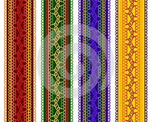 Colorful Henna Borders