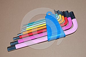 Colorful Hex keys on the table