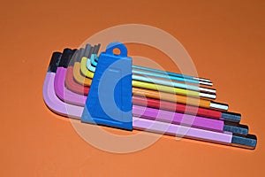 Colorful Hex keys on the table