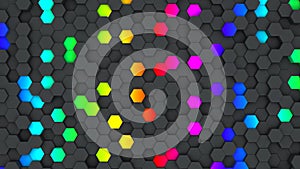 Colorful hexagon abstract background photo
